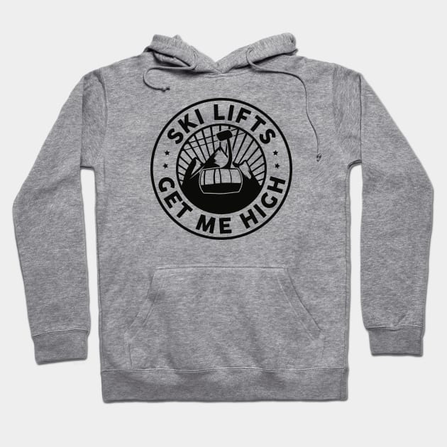 Ski Lifts Get Me High Hoodie by LuckyFoxDesigns